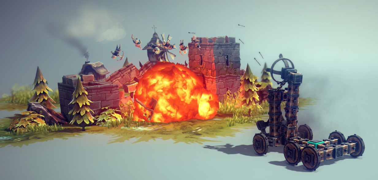 Besiege visual style is just some kind of holiday Juicy explosions and dissected are attached