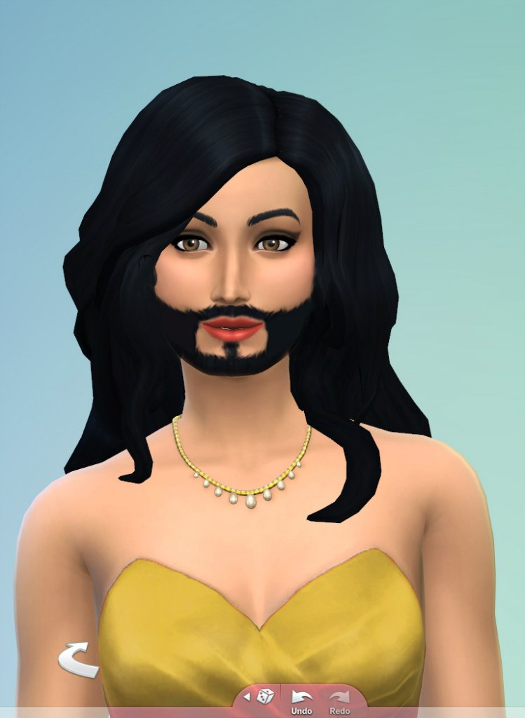 Bearded woman Sims: Unique Sim characters