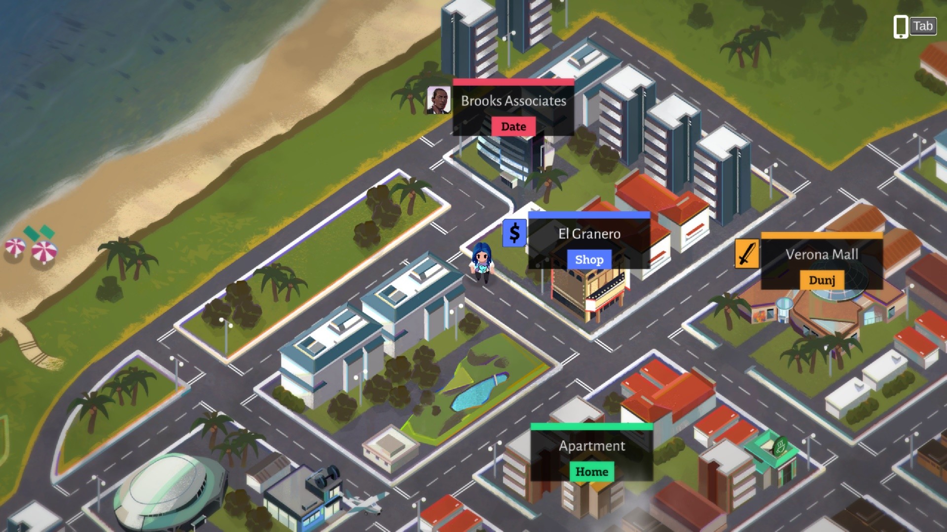 Exploring the city in the game