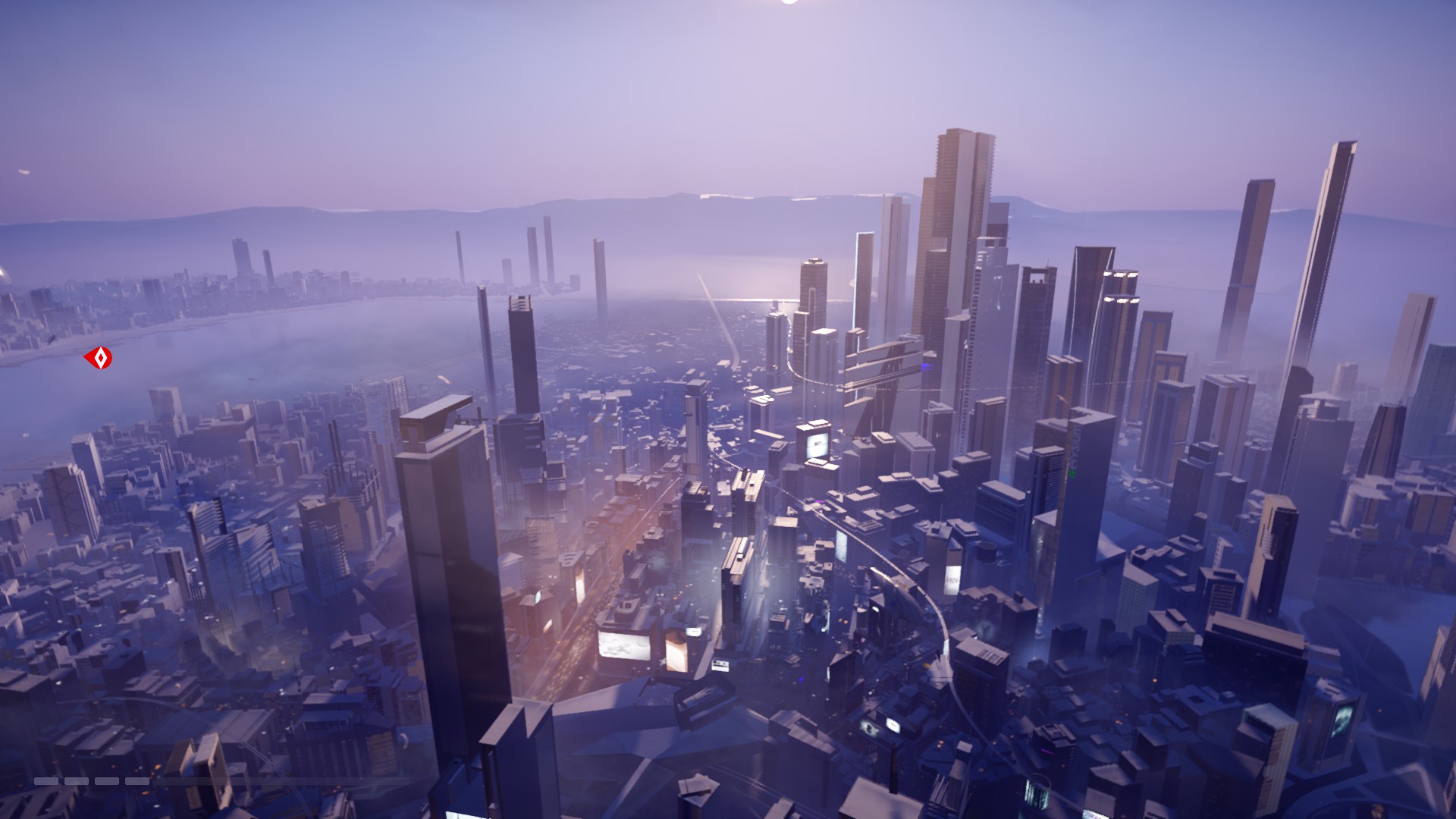 Navigating the cityscape in the game