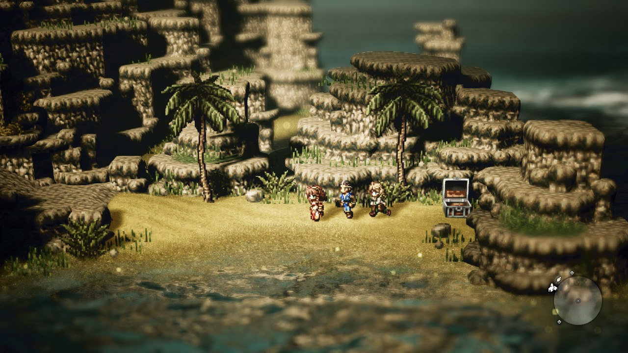 Relaxing at the beach in Octopath Traveler