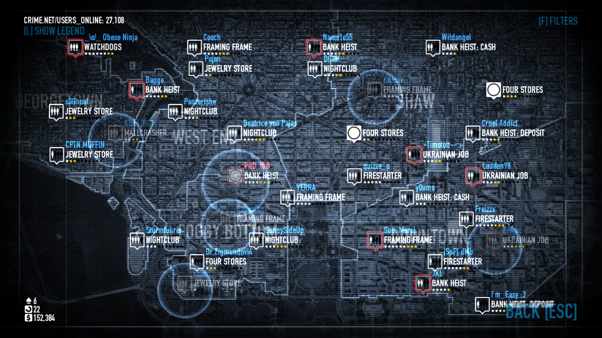 Navigating the mission servers map