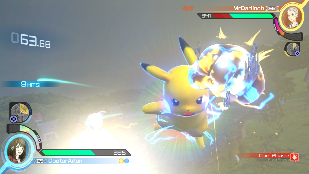 Pikachu in action