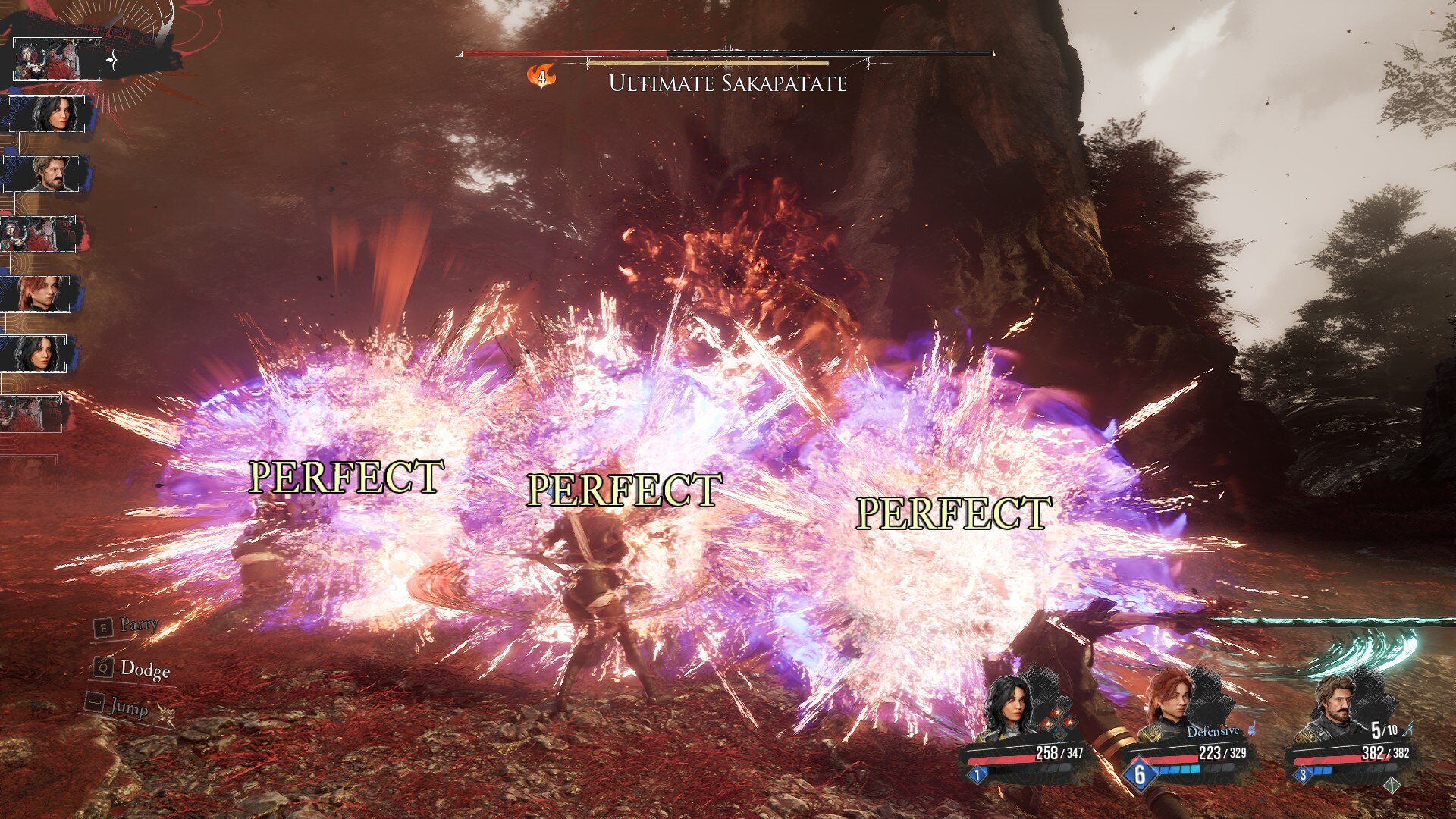 perfect parry dodge timing